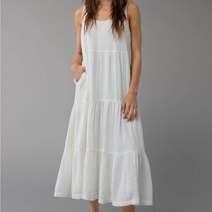 AE Gauze Tiered Midi Dress Size L